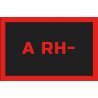 ODZNAKA NA RZEP REBELHORN GRUPA KRWI A RH- BLACK/RED 50X80MM